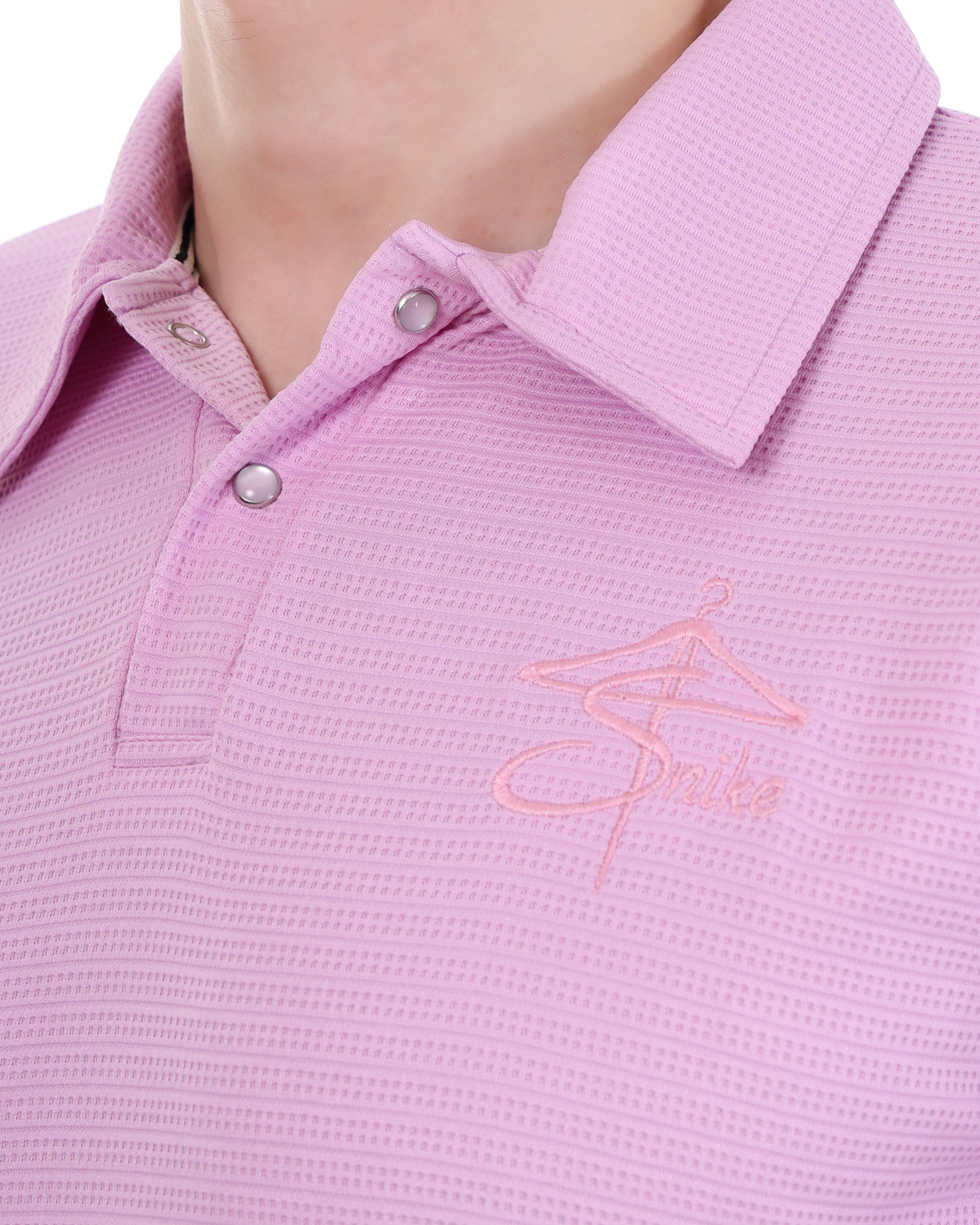Men's Light Pink Polo T-Shirt – Slim Fit, Short Sleeves, Casual Wear