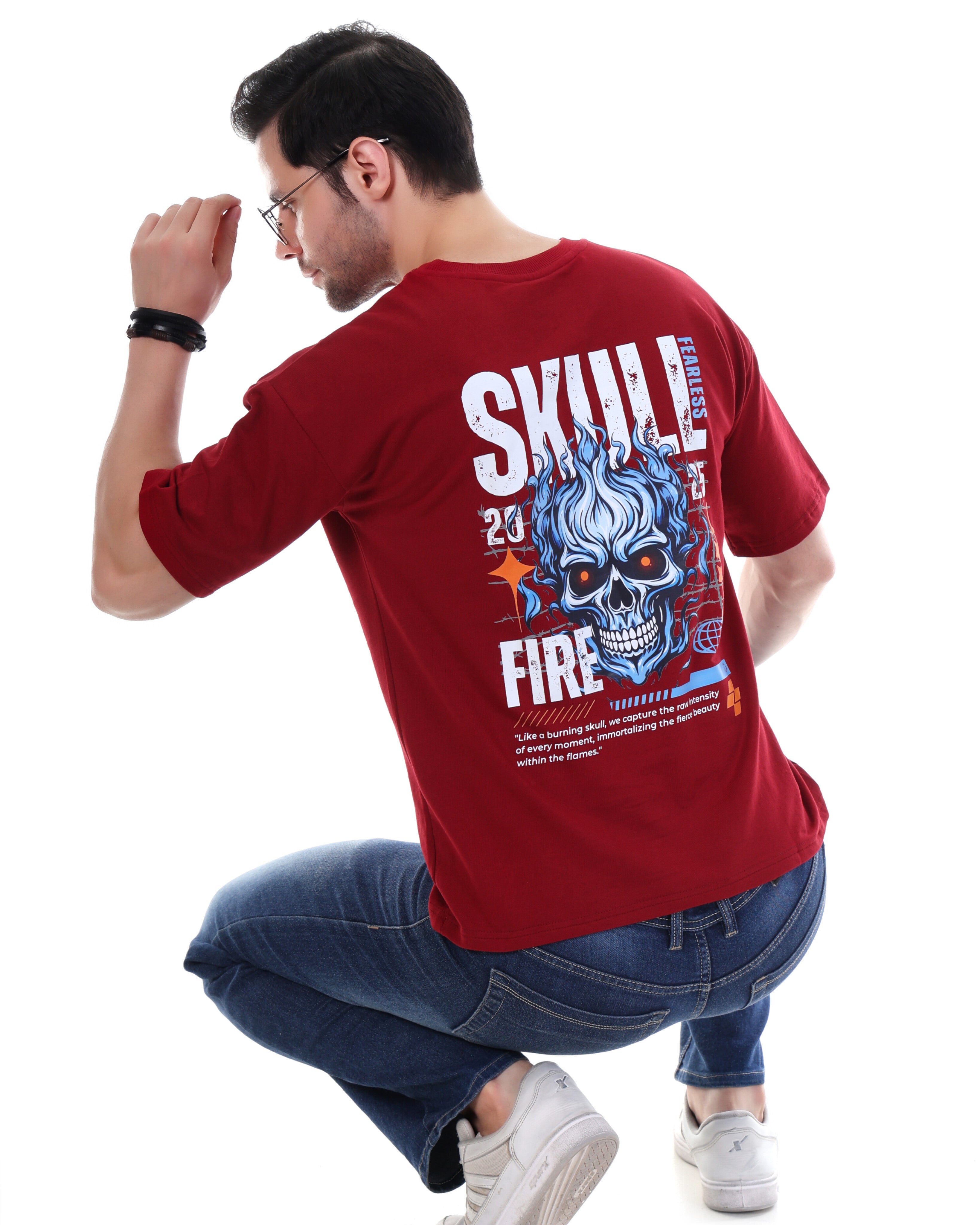 Men Solid Round Neck Cotton Dark Red T-Shirt